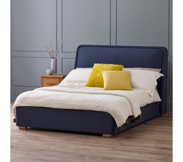 Vaxan Double Bed Navy Blue, Navy Blue Bed Frame Double