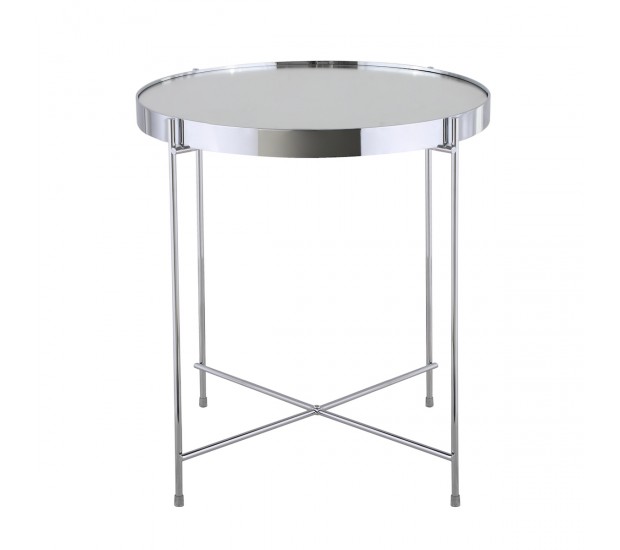 Oakland Chrome Round Side Table, Oakland Circular Chrome Coffee Table